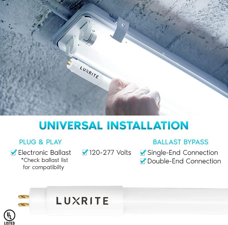 Photo 4 of LUXRITE 4FT LED Tube Light, LR 34190 PO8207 LED 13T8/30K/48/SG/UNV3), 3000K Soft White, 2000 Lumens, Fluorescent Light Tube Replacement, Direct or Ballast Bypass, DLC and ETL Listed (4 Pack)