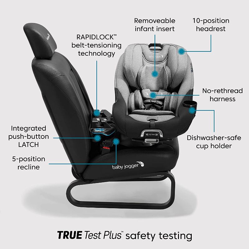 Photo 2 of Baby Jogger City Turn Rotating Convertible Car Seat | Unique Turning Car Seat Rotates for Easy in and Out, Onyx Black