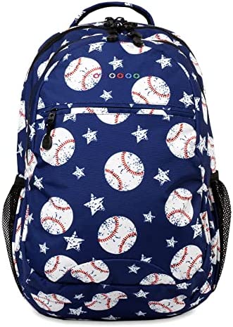 Photo 1 of J World New York Cornelia Laptop Backpack (Blue & White Baseball Pattern/Design)