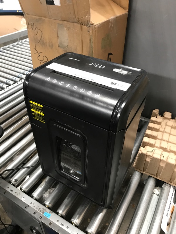 Photo 1 of Amazon Basics 24-Sheet Cross-Cut Paper, CD and Credit Card Home Office Shredder with Pullout Basket 24 Sheet Shredder