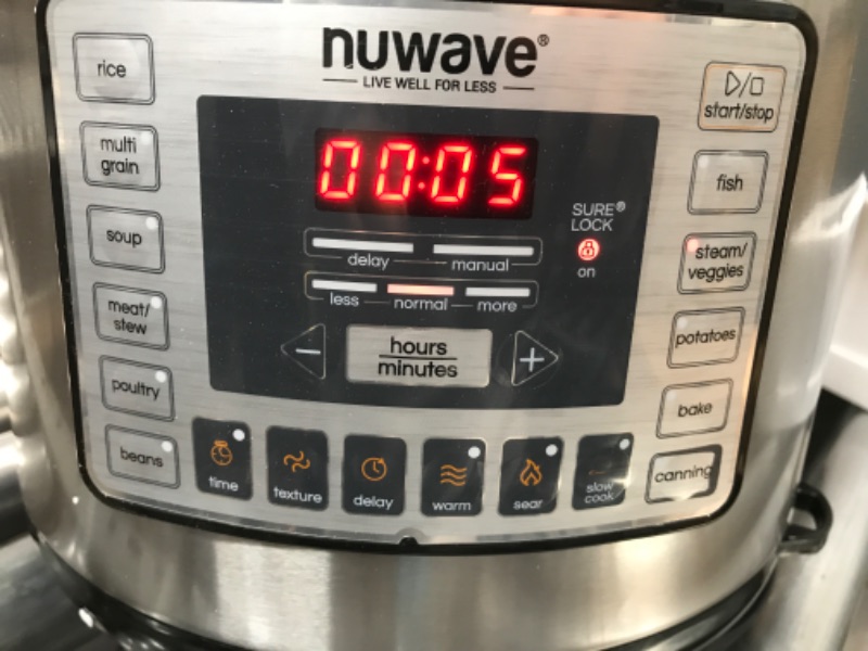 Photo 3 of Nuwave Nutri-Pot Digital Pressure Cooker 8-quart Inner Pot, Rack & Sure-Lock Technology 8 QT