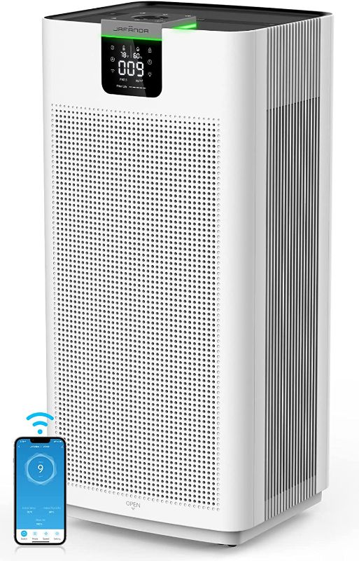 Photo 3 of Jafända Large Home Air Purifiers for 4575 sq ft, with H13 HEPA Air Filters +1.69 lb Activated Carbon, Support APP & Alexa, Large Air Cleaner Remove 99.97% Dust Pollen Smoke Pet Allergies Odors VOCs
