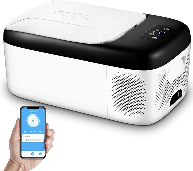 Photo 1 of **TURNS ON DOES NOT STAY ON STILL FUNCTIONAL **AAOBOSI 12 Volt Refrigerator 17 Quart (16L) Car Refrigerator Freezer WIFI APP Control, ECO & MAX Mode, Compressor Cooling, RV Refrigerator -4?-68?, 12/24V DC & 100-240V AC for Car, RV,Outdoor and Home
