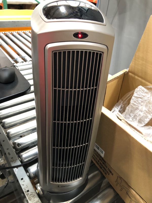 Photo 1 of Lasko 1500W Digital Ceramic Space Heater with Remote, 755320, Silver