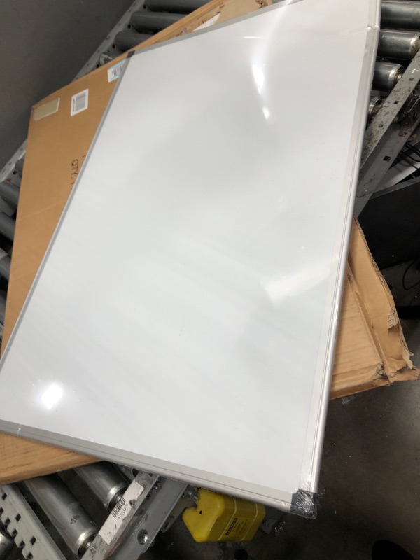 Photo 2 of Amazon Basics Magnetic Dry Erase White Board, 36 x 24-Inch Whiteboard - Silver Aluminum Frame 24" x 36" Magnetic, Aluminum Frame