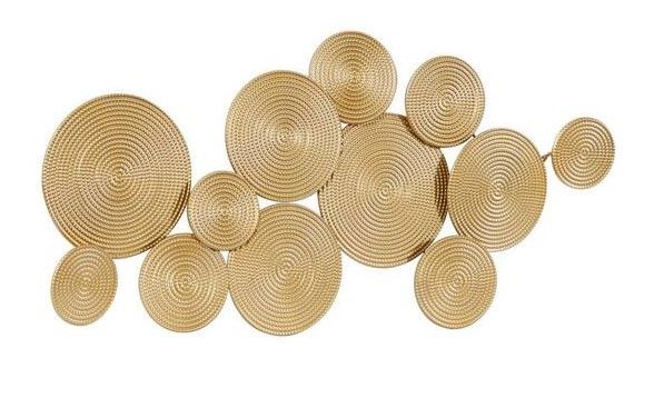 Photo 1 of 24 in. x 49 in. Gold Metal Contemporary Wall Decor
