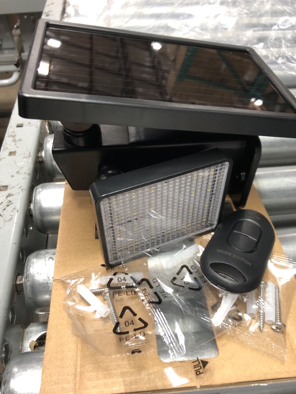 Photo 2 of **TESTED** CODN Solar Lights Outdoor, 100 LED Flood Security Lights with Motion Sensor Wireless, IP65 Waterproof, 270° Rotatable Flood Wall Lights with 3 Modes for Garage Yard Entryways Patio (2 Pack)