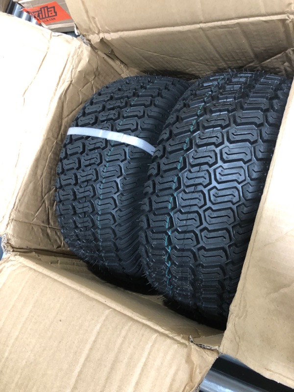 Photo 1 of 15x6.00-6" Front Tire Assembly Replacement for 100 and 300 Series John Deere Riding Mowers - 2 pack