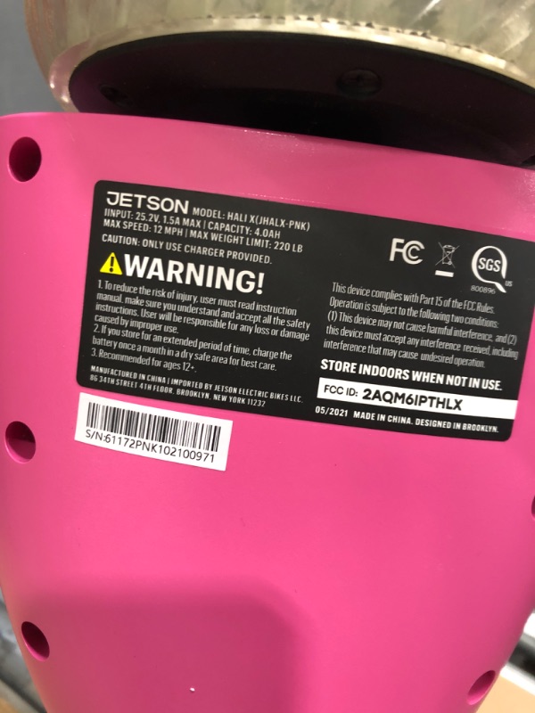 Photo 4 of **SEE NOTES**
Jetson All Terrain Light Up Self Balancing Hoverboard with Anti-Slip Grip Pads, for riders up to 220lbs Pink