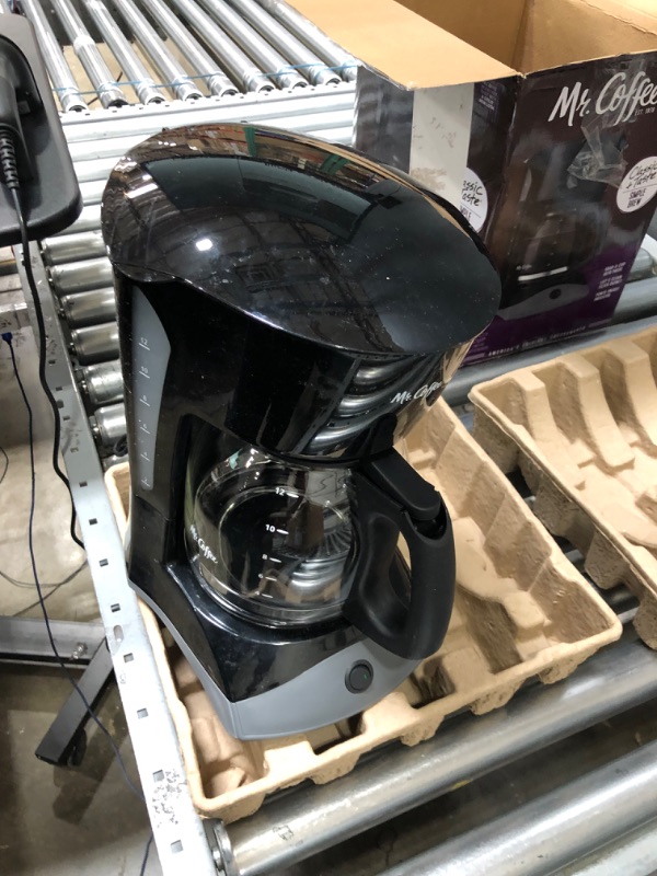 Photo 2 of **box has been opened**
Mr. Coffee Coffee Maker with Auto Pause and Glass Carafe, 12 Cups, Black & 2129512, 5-Cup Mini Brew Switch Coffee Maker, Black Black Coffee Maker + Coffee Maker, Black