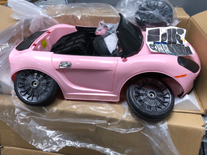 Photo 3 of **MINOR DAMAGE** MISSING PARTS** Lil' Rider Kids Ride On Car with Remote Control – Sports Car for Kids 6V Battery Powered Ride On Toys with Sound, MP3 and USB for Ages 3 – 6 (Pink)