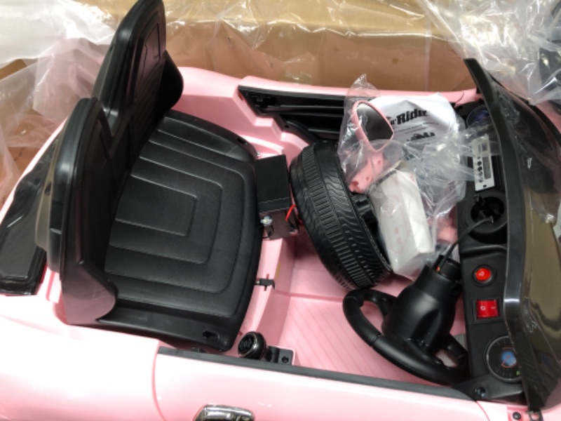 Photo 4 of **MINOR DAMAGE** MISSING PARTS** Lil' Rider Kids Ride On Car with Remote Control – Sports Car for Kids 6V Battery Powered Ride On Toys with Sound, MP3 and USB for Ages 3 – 6 (Pink)