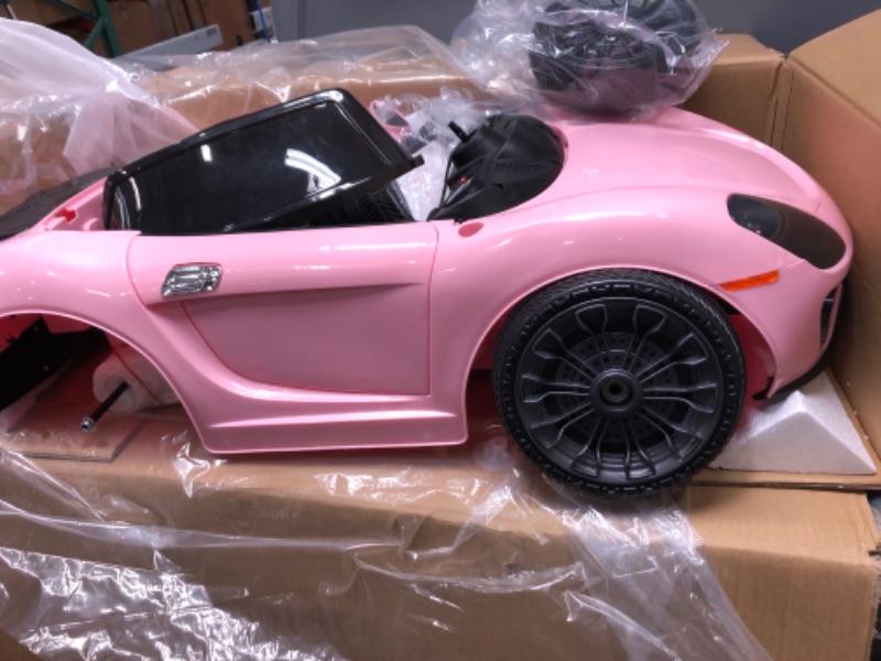 Photo 6 of **MINOR DAMAGE** MISSING PARTS** Lil' Rider Kids Ride On Car with Remote Control – Sports Car for Kids 6V Battery Powered Ride On Toys with Sound, MP3 and USB for Ages 3 – 6 (Pink)