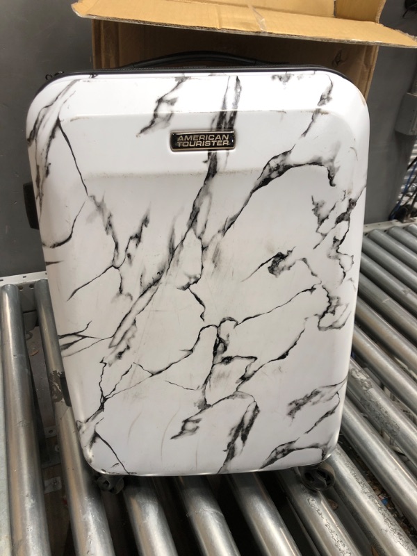 Photo 2 of *White Marble*  American Tourister Moonlight Hardside Expandable Luggage with Spinner Wheels, Carry-On 21-Inch