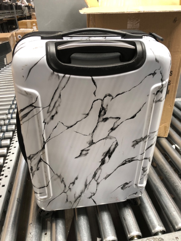 Photo 3 of *White Marble*  American Tourister Moonlight Hardside Expandable Luggage with Spinner Wheels, Carry-On 21-Inch