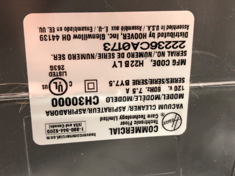 Photo 4 of **MINOR DAMAGE* MISSING PARTS* * Hoover Commercial PORTAPOWER Lightweight Canister Vacuum Cleaner with Attachments, Portable Carriable Handheld Small Professional Grade Bagged, 8 Pounds, CH30000, Black
