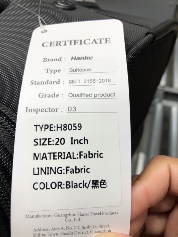 Photo 3 of Hanke 20" Softside Expandable Carry on Luggage with Spinner Wheels, Lightweight upright Suitcase with TSA Lock,Rolling Travel Luggage for Woman Man ,20-Inch(Black) 20-Inch Carry On Black