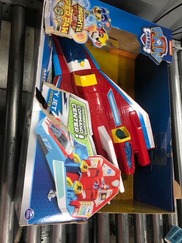 Photo 2 of Paw Patrol, Super Paws, 2-in-1 Transforming Mighty Pups Jet Command Center with Lights and Sounds Standard