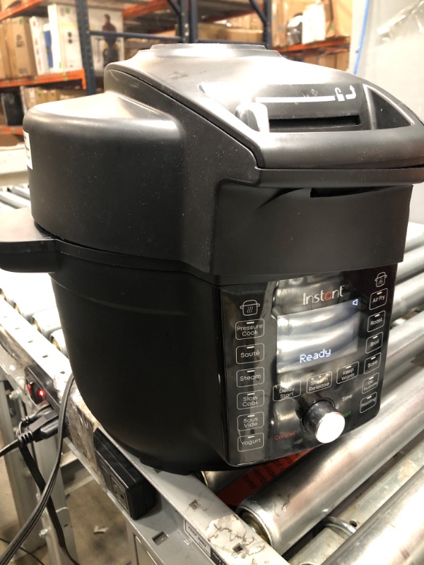 Photo 2 of **MINOR DAMAGE TO LID HANDLES** Instant Pot Duo Crisp Ultimate Lid, 13-in-1 Air Fryer and Pressure Cooker Combo, Sauté, Slow Cook, Bake, Steam, Warm, Roast, Dehydrate, Sous Vide, & Proof, App With Over 800 Recipes, 6.5 Quart 6.5QT Ultimate
