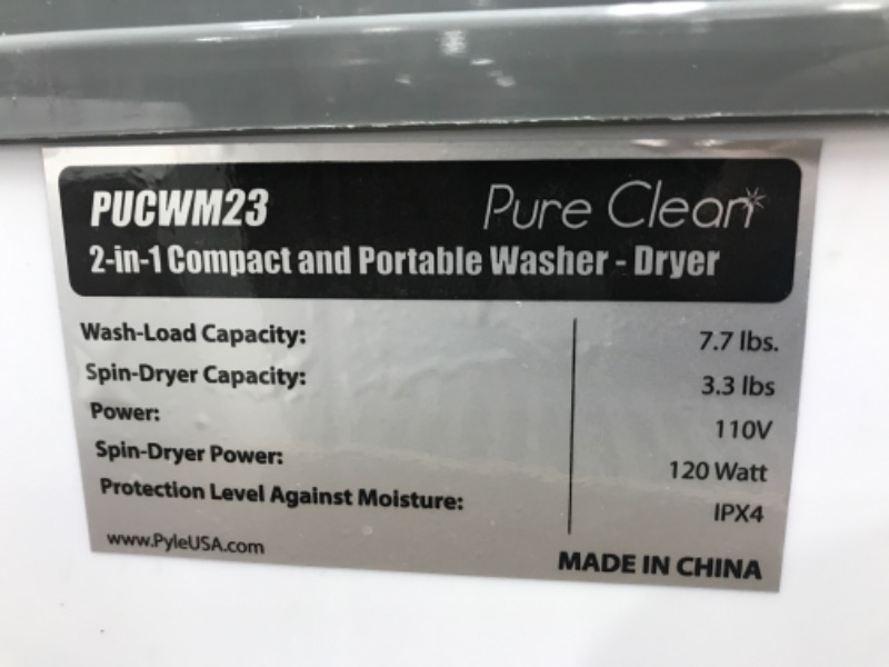 Photo 3 of **MISSING PARTS* Compact Home Washer & Dryer, 2 in 1 Portable Mini Washing Machine, Twin Tubs, 11lbs. Capacity, 110V, Spin Cycle w/ Hose, Translucent Tub Container Window, Ideal for Smaller Laundry Loads