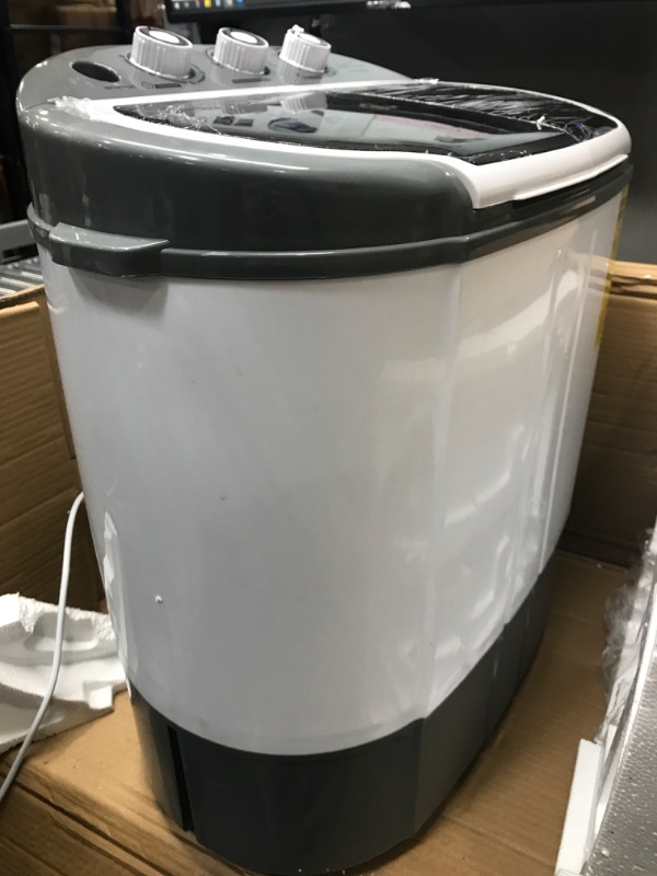 Photo 4 of **MISSING PARTS* Compact Home Washer & Dryer, 2 in 1 Portable Mini Washing Machine, Twin Tubs, 11lbs. Capacity, 110V, Spin Cycle w/ Hose, Translucent Tub Container Window, Ideal for Smaller Laundry Loads