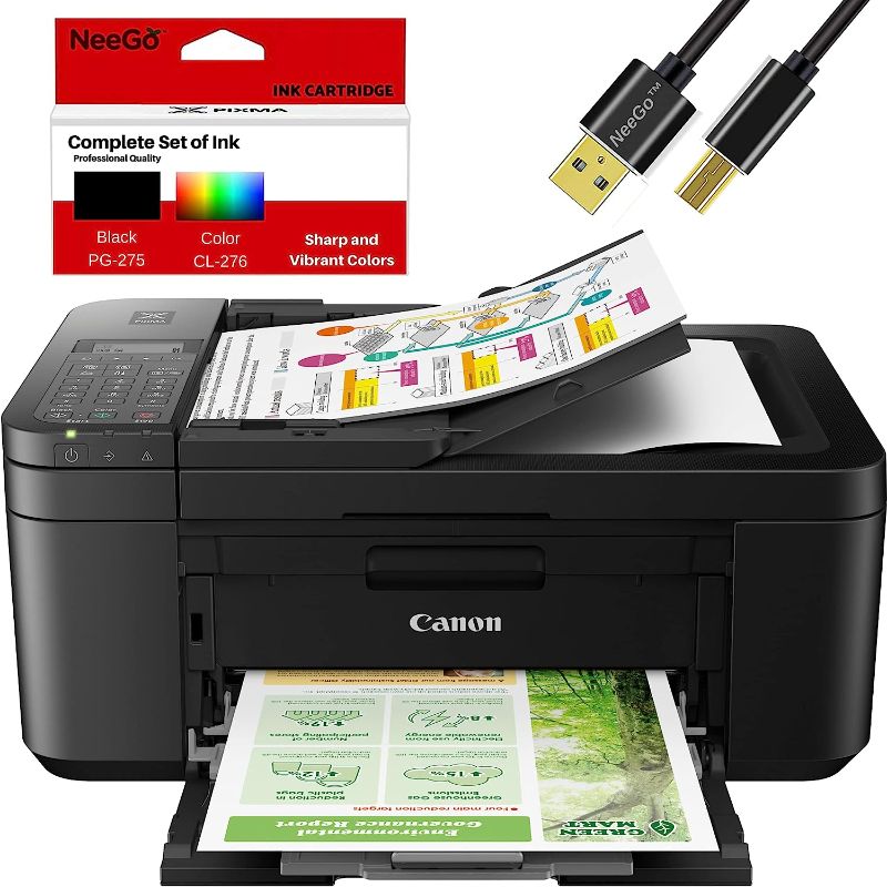 Photo 1 of Canon Pixma TR-Series Wireless All-in-one Inkjet Printer with Copy, Scan, Fax and Mobile Printing + Bonus Set of NeeGo Ink and 6 Ft NeeGo Printer Cable
