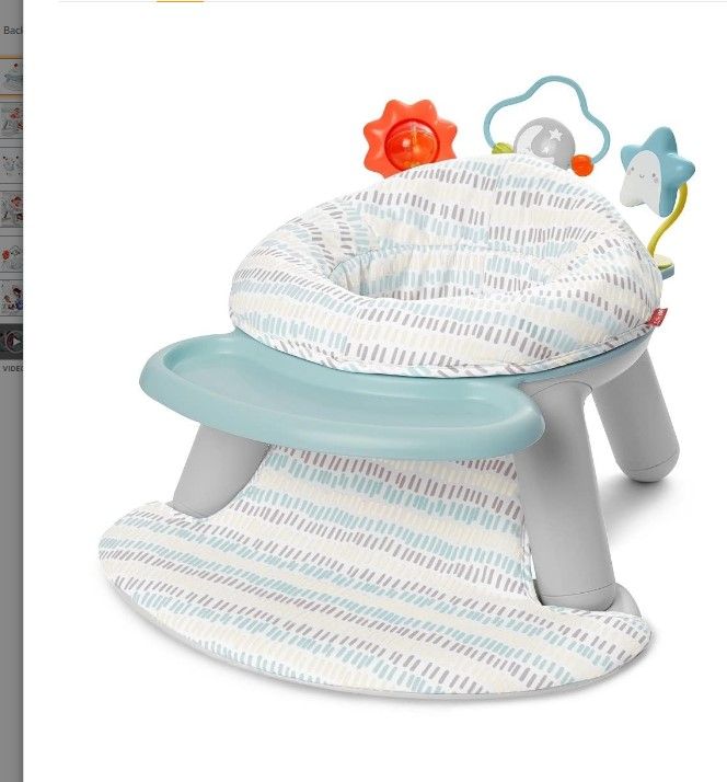 Photo 1 of ]Skip Hop 2-in-1 Sit-up Activity Baby Chair, Silver Lining Cloud
