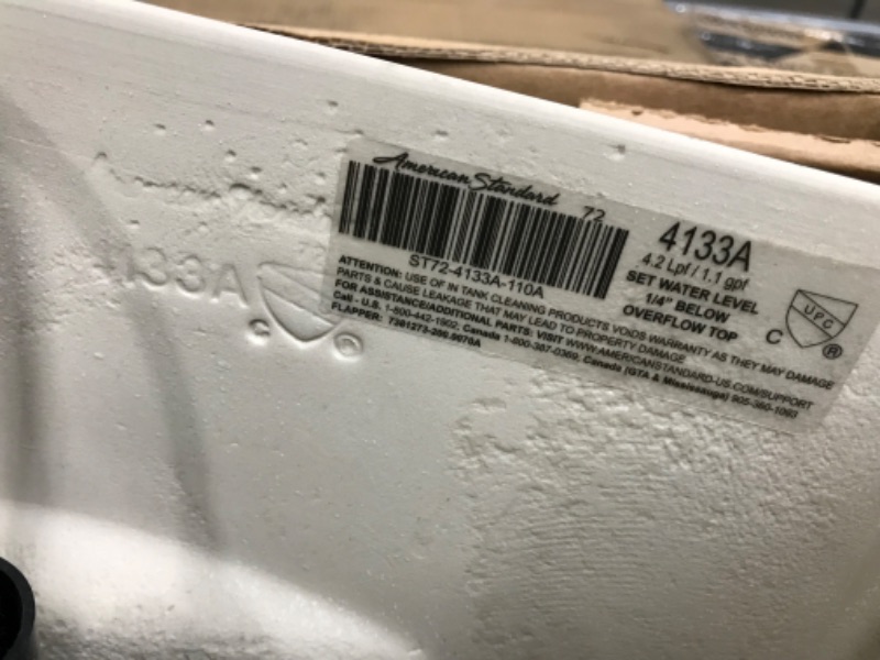 Photo 2 of *ONLY THE TOP PART* American Standard 288DA114.020 288DA.114.020 Toilet, Normal Height, White White Normal Height Round Front Toilet