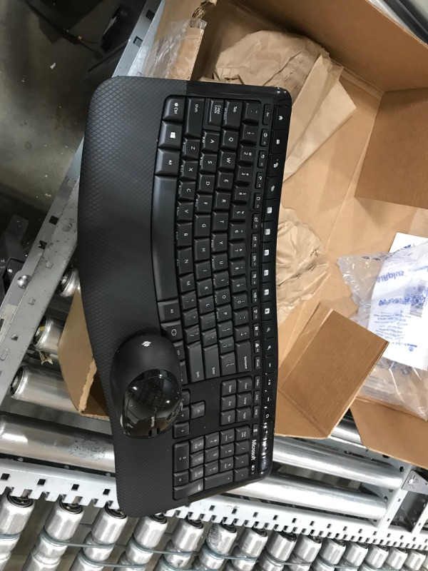 Photo 2 of Microsoft Wireless Comfort Desktop 5050 - Black. Wireless, Ergonomic Keyboard and Mouse Combo. Built-in Palm Rest and Comfort Curve Design. Customizable Windows Shortcut Keys