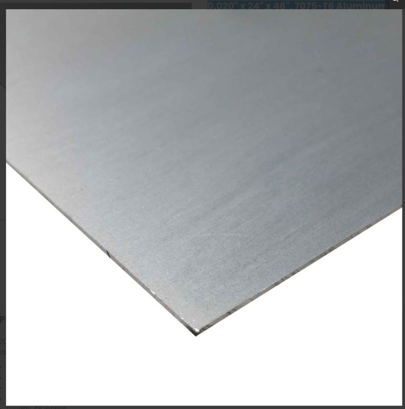 Photo 1 of 0.020" x 24" x 48", 7075-T6 Aluminum Sheet (Mill)
