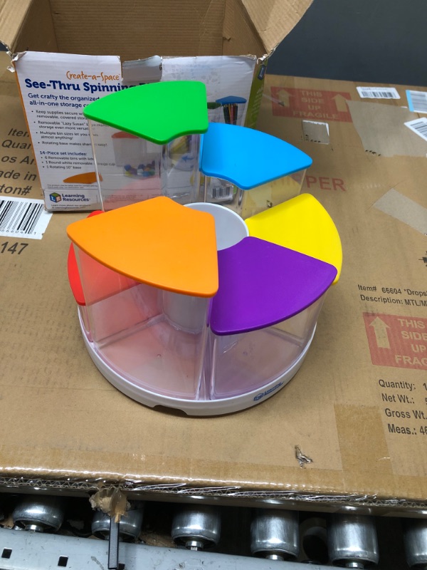 Photo 1 of Create-a-Space See-Thru Spinning Bins, Classroom Organization, School Supplies Organizer, Desk Organization, Pen Holder, 14 Pieces