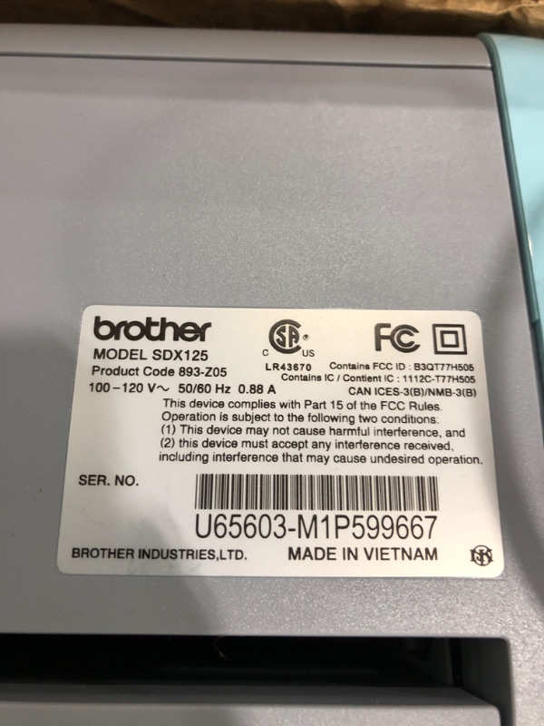 Photo 1 of Brother ScanNCut SDX125E Electronic DIY Cutting Machine with Scanner, Make Custom Stickers, Vinyl Wall Art, Greeting Cards and More with 682 Included Patterns
