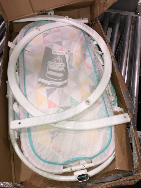 Photo 2 of Fisher DPV72 GYF57 Baby Bassinett (White/Multicolor)