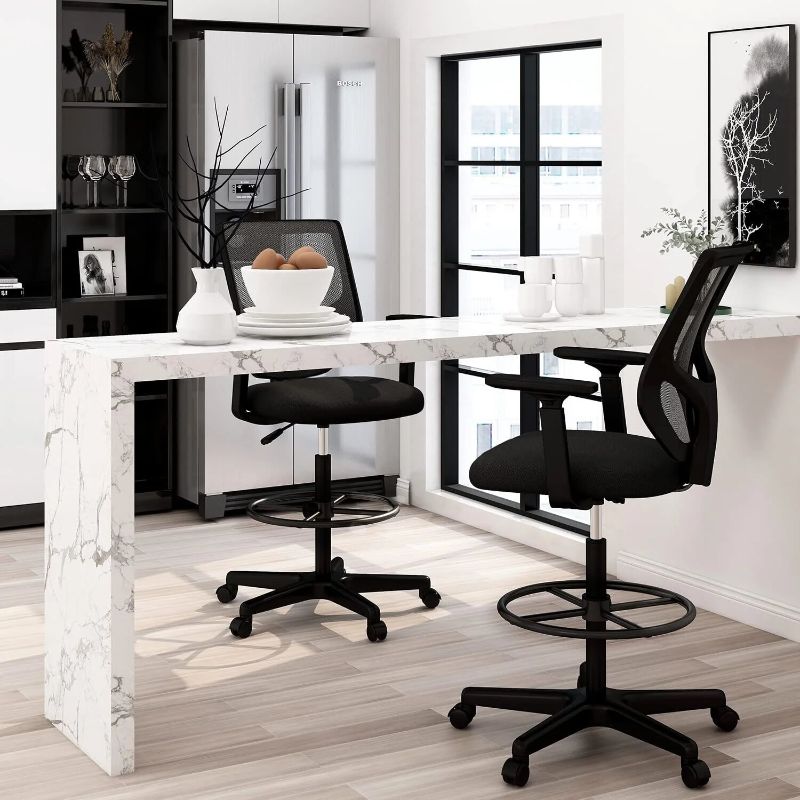 Photo 1 of Model C-1702-F AOFIS Black Office Chair, Mesh Back Support and Armrests (+Wheels)