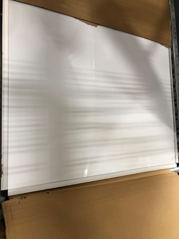 Photo 1 of VIZ-PRO Double-Sided Magnetic Mobile Whiteboard, 48 x 32 Inches, Aluminium Frame and Stand White 48 x 32 Inches