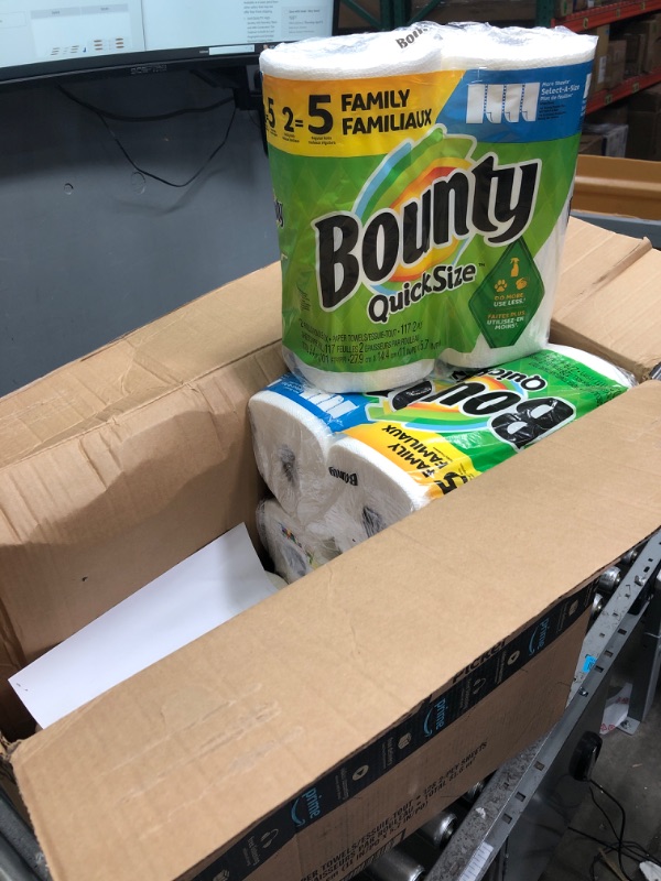 Photo 2 of Bounty Quick-Size Paper Towels, White, 16 Family Rolls = 40 Regular Rolls Charmin Ultra Soft Cushiony Touch Toilet Paper, 24 Family Mega Rolls = 123 Regular Rolls