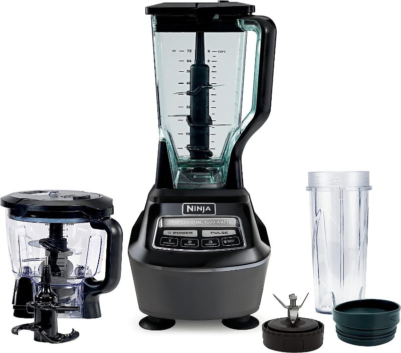 Photo 1 of ***POWERS ON***Ninja BL770AMZ Mega Kitchen System, 72 oz. Pitcher, 8-Cup Food Processor, 16 oz. Single Serve Cup, 1500-Watt, Black