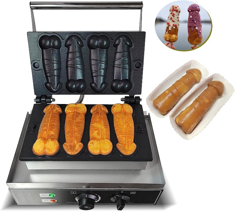 Photo 1 of ***POWERS ON***Commercial 4 PCS Penis Shape Electric Waffle Maker with Removable plates, Non Stick 