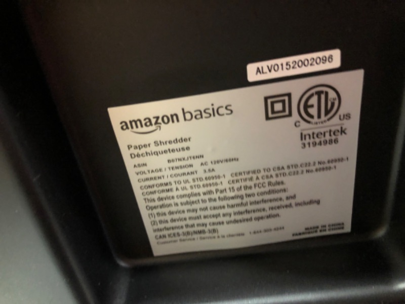 Photo 2 of Amazon Basics 150-Sheet Autofeed Micro-Cut Paper Shredder 150 Sheet Shredder