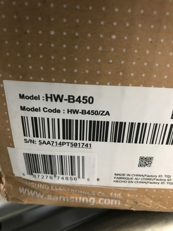 Photo 2 of SAMSUNG HW-B450 2.1ch Soundbar w/Dolby Audio, Subwoofer Included, Bass Boosted, Wireless Bluetooth TV Connection, Adaptive Sound Lite, Game Mode (Newest Model) HW-B450 Soundbar