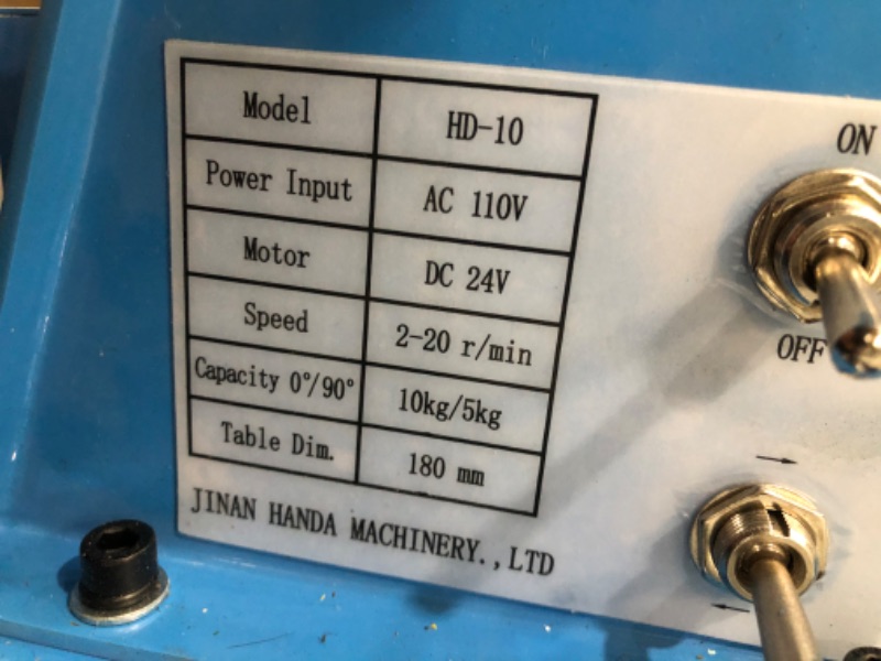 Photo 5 of **NOT FUNCTIONAL**VEVOR 10KG Rotary Welding Positioner Turntable Table 110V Mini 0 to 90° Welding Positioner Positioning Turntable 2.5 Inch 3 Jaw Lathe Chuck 180mm Portable Welder Positioner Turntable Machine
**DID NOT POWER ON**
