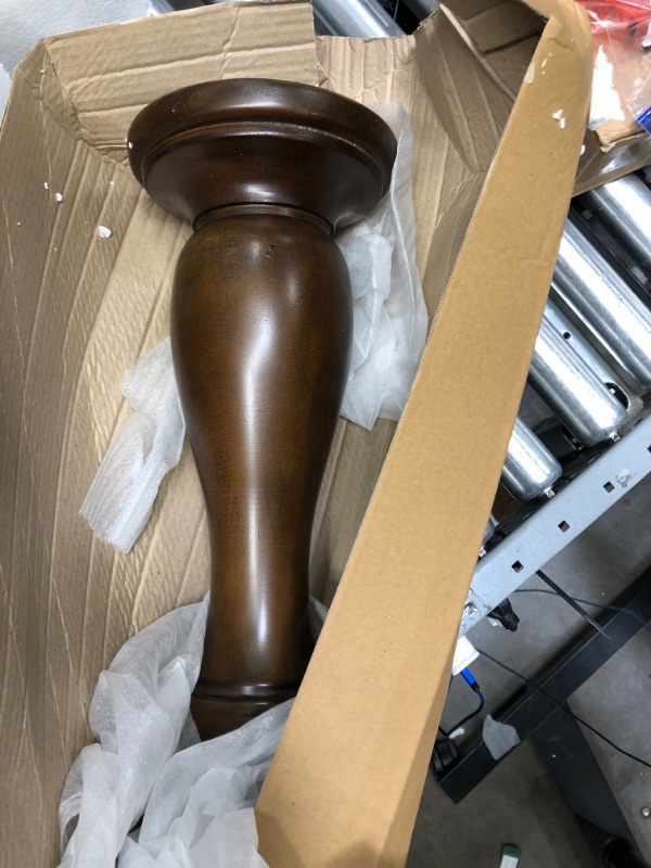 Photo 1 of Roundhill Furniture Rene Round Wood Pedestal Side Table, Espresso