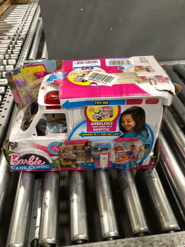 Photo 1 of ???Barbie Playset with 20+ Accessories, Emergency Vehi??cle Transforms into 2+ Foot Hospital with Lights and Sounds, Care Clinic???????? Standard