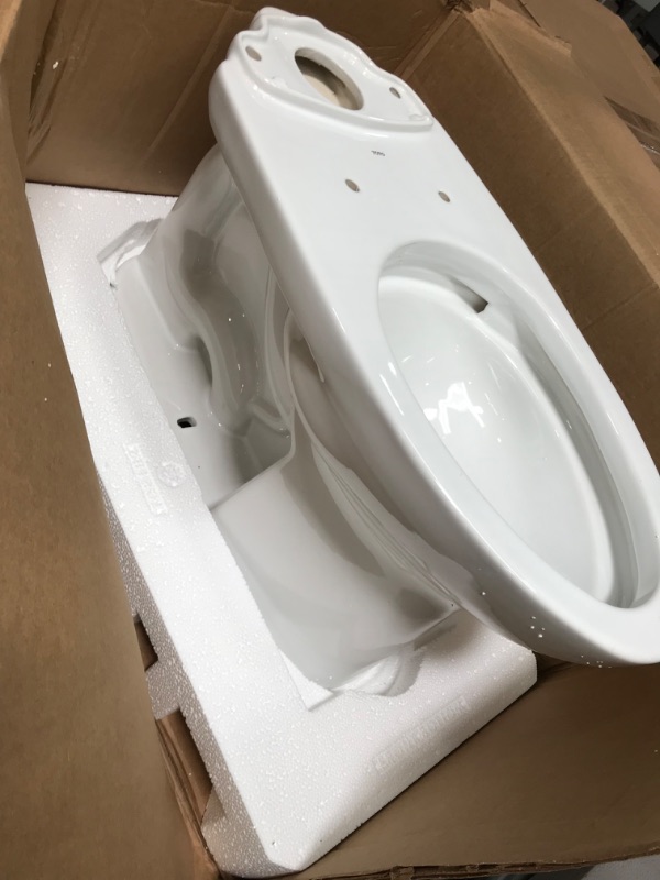 Photo 3 of **INCOMPLETE BOX 1 OF2 **** TOTO Drake Two-Piece Elongated 1.6 GPF TORNADO FLUSH Toilet with CEFIONTECT, Cotton White - CST776CSG#01