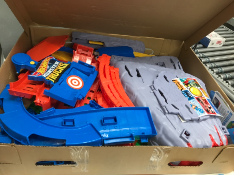 Photo 1 of ?Hot Wheels Monster Trucks, T-Rex Volcano Playset with Lights and Sounds, Includes 1:64 Scale Race Ace Monster Truck and 1:64 Scale Die-Cast Toy Car??? Single