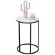 Photo 1 of 23.5" H C-Shaped Round End Table with Painted Metal Frame, Black /White
