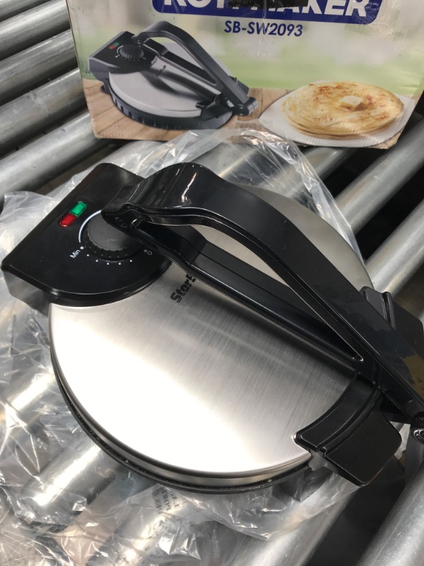 Photo 4 of 10inch Roti Maker by StarBlue with FREE Roti Warmer - The automatic Stainless Steel Non-Stick Electric machine to make Indian style Chapati, Tortilla, Roti AC 110V 50/60Hz 1200W