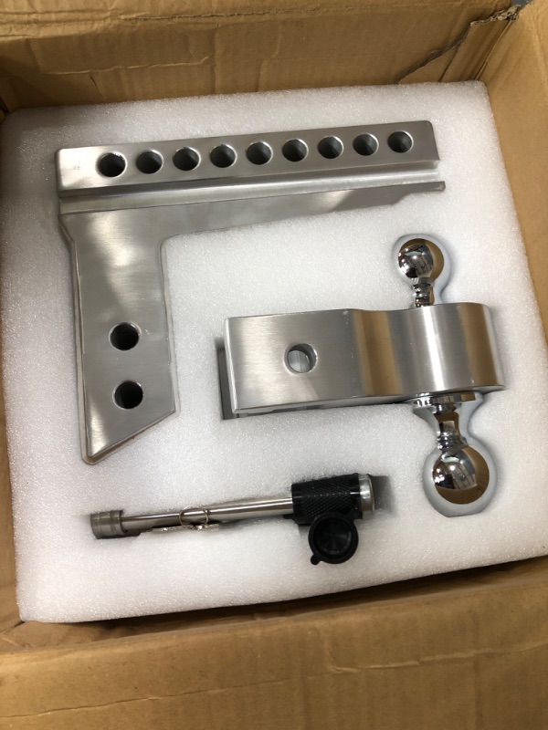 Photo 2 of Octomo Adjustable Trailer Hitch, 6 Inch Drop Hitch Ball Mount for 2 Inch Receiver,12,500 LBS GTW, 2" and 2-5/16" Stainless Steel Tow Hitch Balls with Double Anti-Theft Pins Locks
