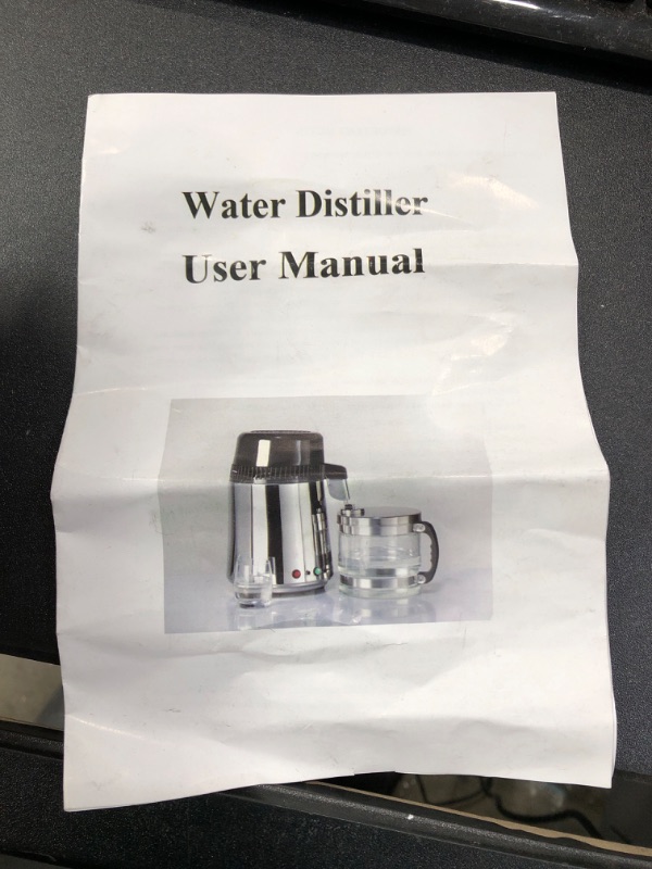 Photo 2 of  1.1 Gal Water Distiller, 750W Distilled Water Machine, 4L Distilling Pure Water Machine w/Plastic Container, Water Distillation Kit w/Button, Countertop Distilled Water Maker for Home (White)