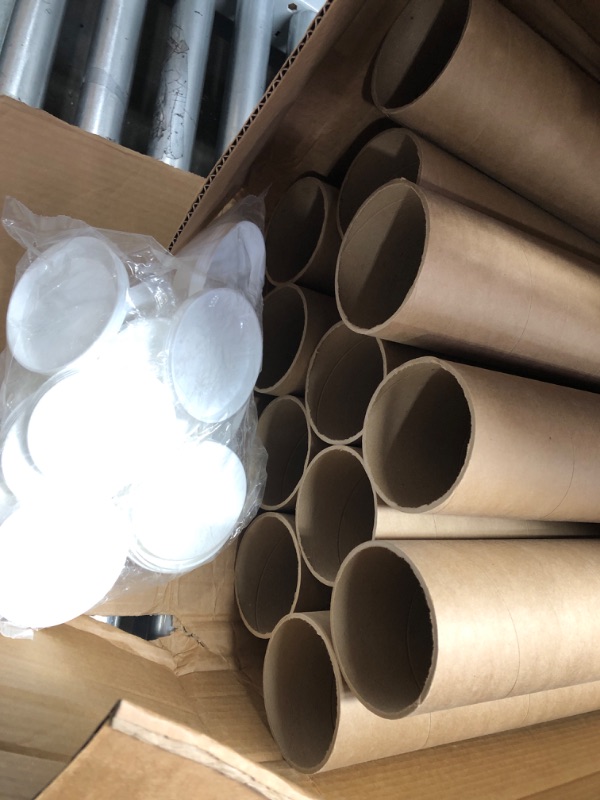 Photo 2 of 12Pcs. 3"x20" Round Cardboard Shipping Mailing Tubes with End Caps
